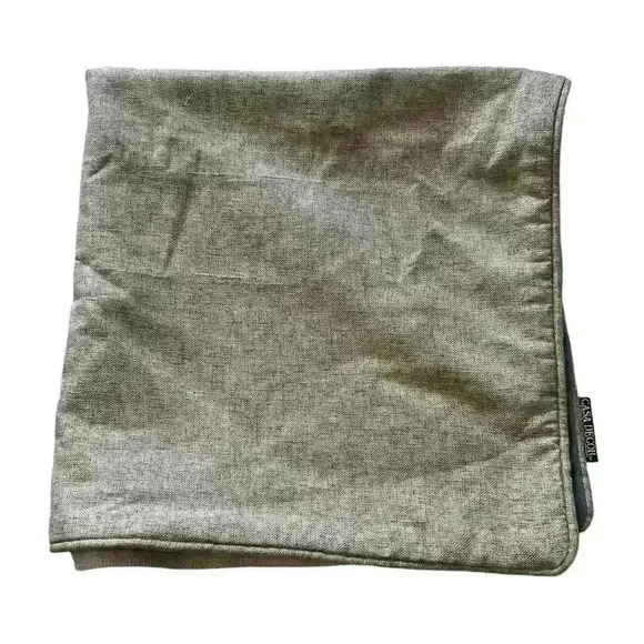 NWOT pillow covers 26 by 26 inches/ Tan/Khaki front-Blue/grey velvety back - Picture 1 of 4